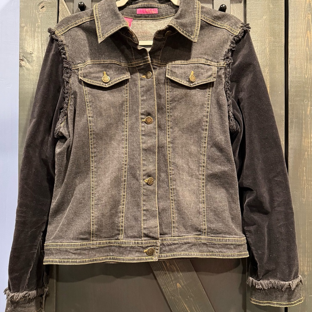 Thalia Sodi Two-Tone Black Denim Jacket